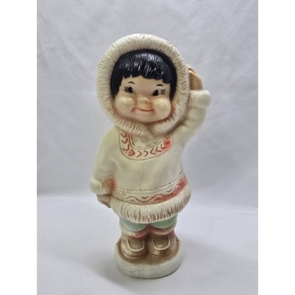 Vintage Blow Mold Plastic Kimmie The Eskimo Bank By Regal Canada 1960s- READ - Picture 1 of 13